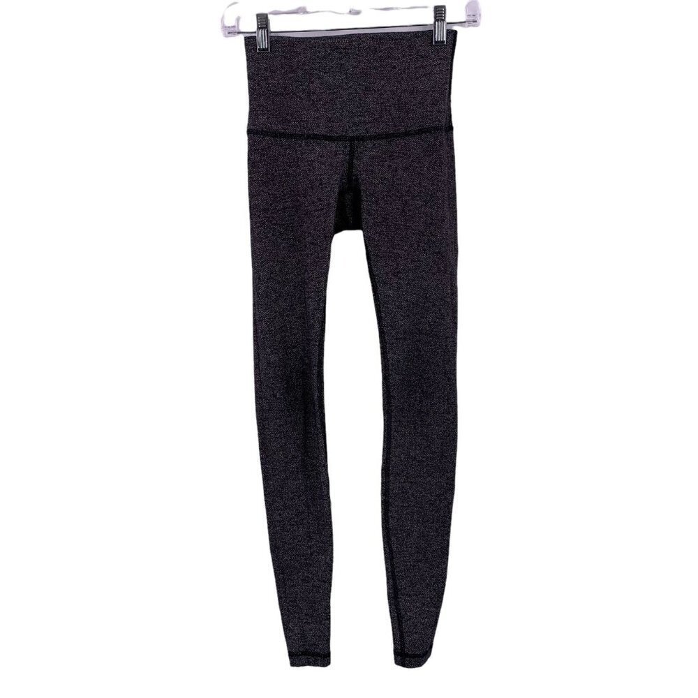 Lululemon Charcoal Herringbone Wunder Under Leggings Size 2